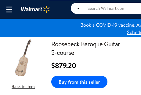 Baroque Guitar for sale at Walmart